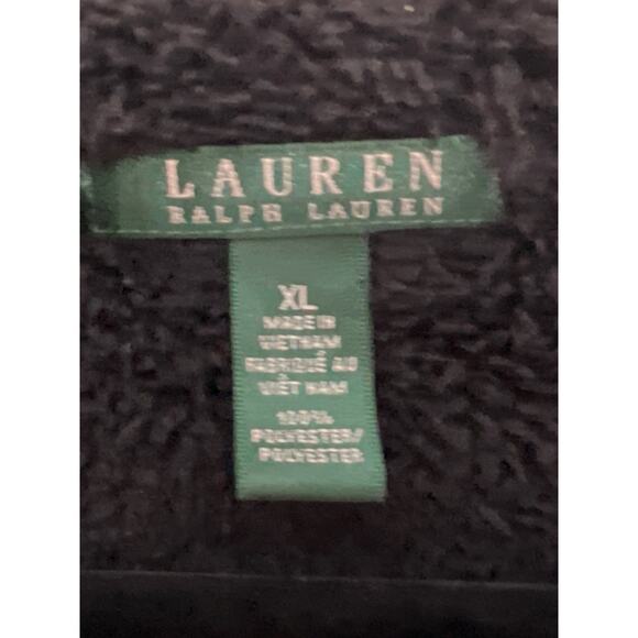 Ralph Lauren size XL vest faux suede black fleece interior elevated office - Picture 5 of 8